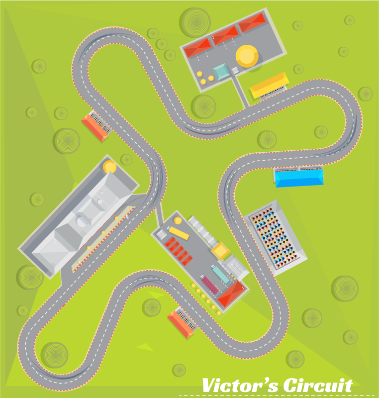 Amazing personalizable race track vinyl rug - TenStickers