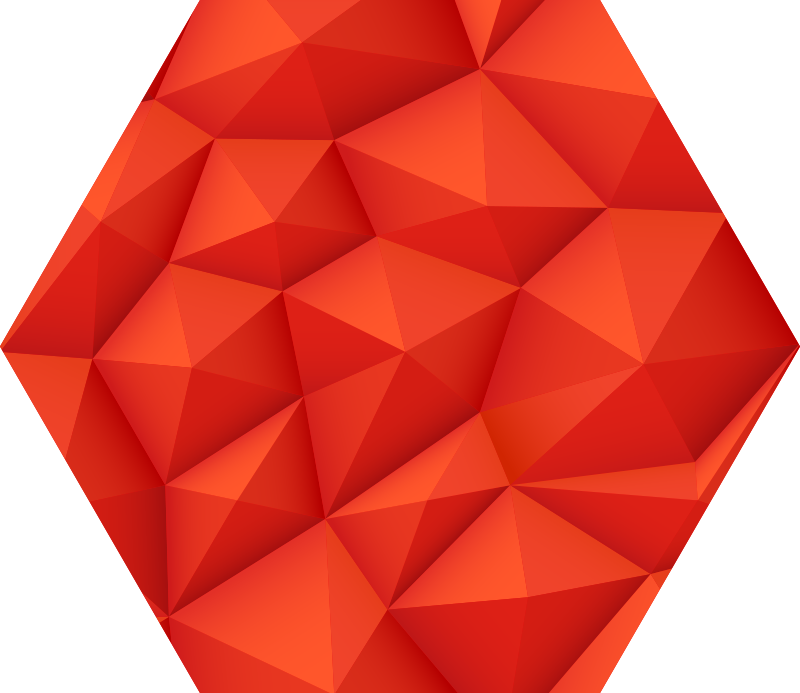 Geometric Red Polygons geometric vinyl rug - TenStickers