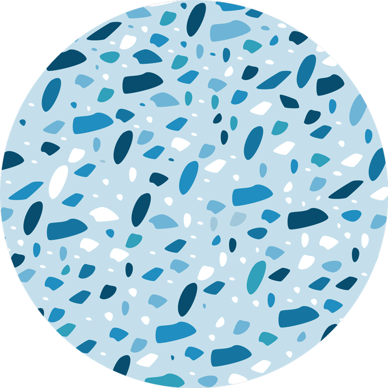 Fantastic blue terrazzo texture stone vinyl rug - TenStickers