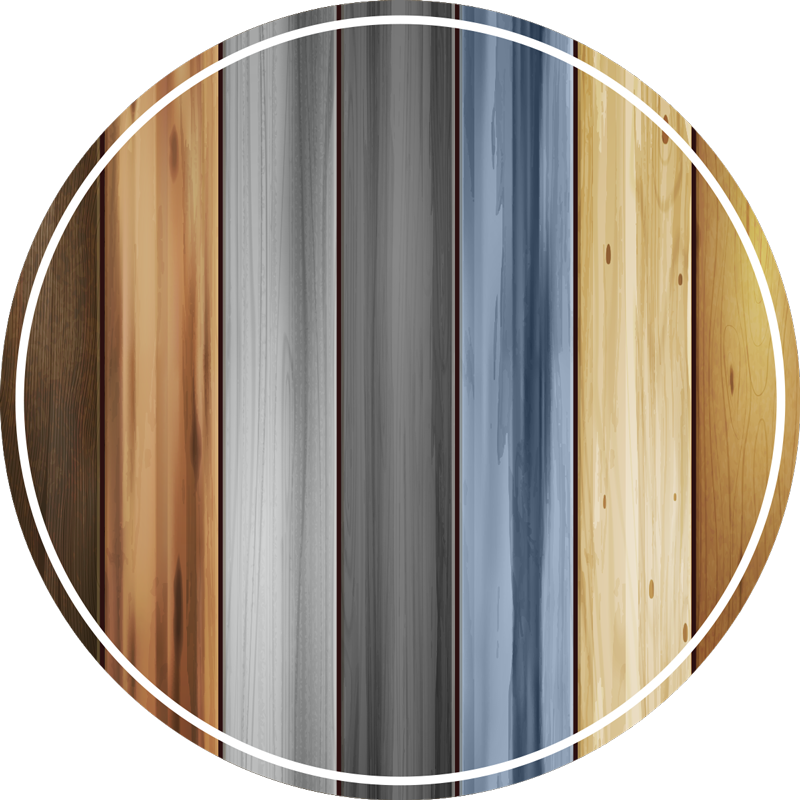 Striped Timber Circlet wood vinyl rug - TenStickers