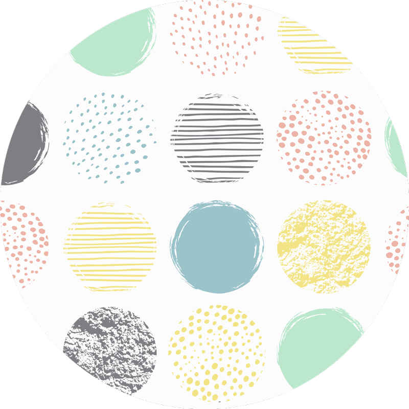 Round vinyl rug dots in pastel tones - TenStickers