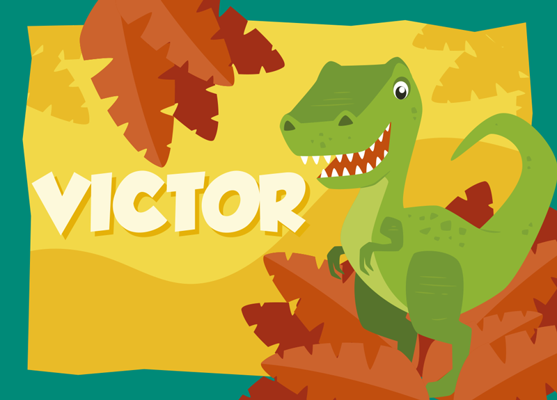 Dinosaur Personalization custom vinyl rug - TenStickers