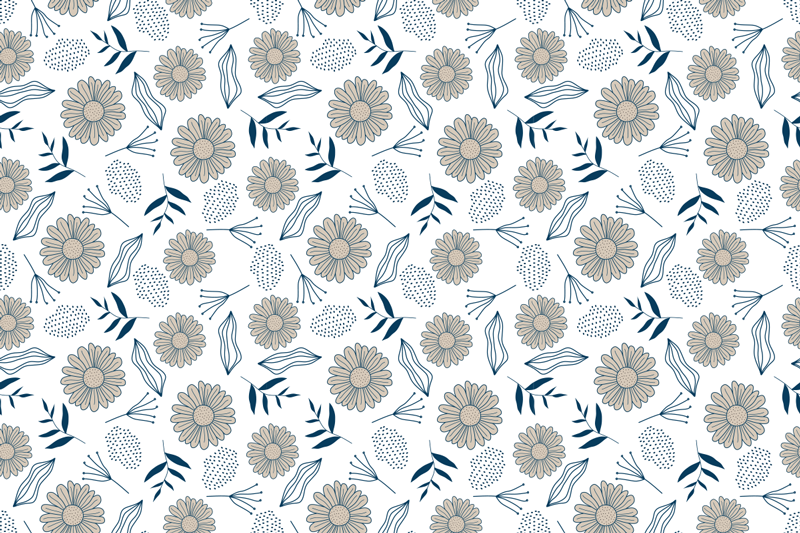 Floral Botanical Motif flower vinyl rug - TenStickers