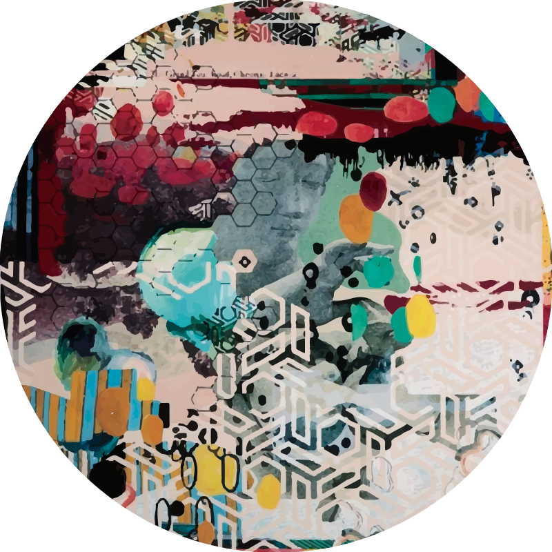 Mix of urban art modern vinyl rug - TenStickers