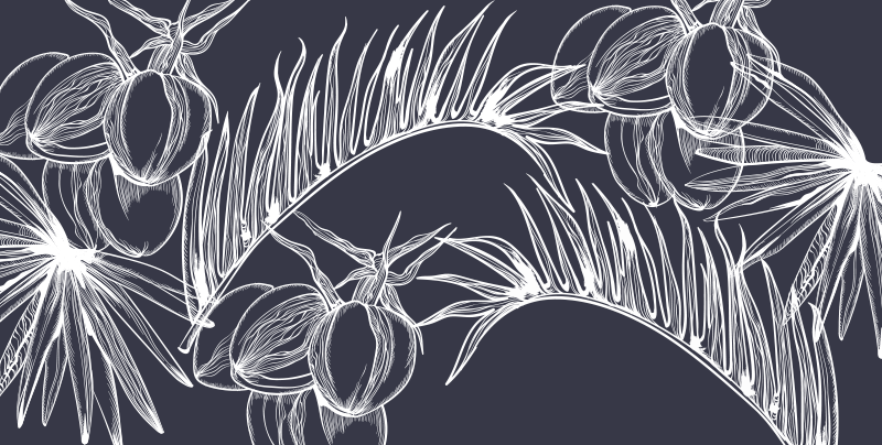 Palm leaves vinyl living room rug - TenStickers