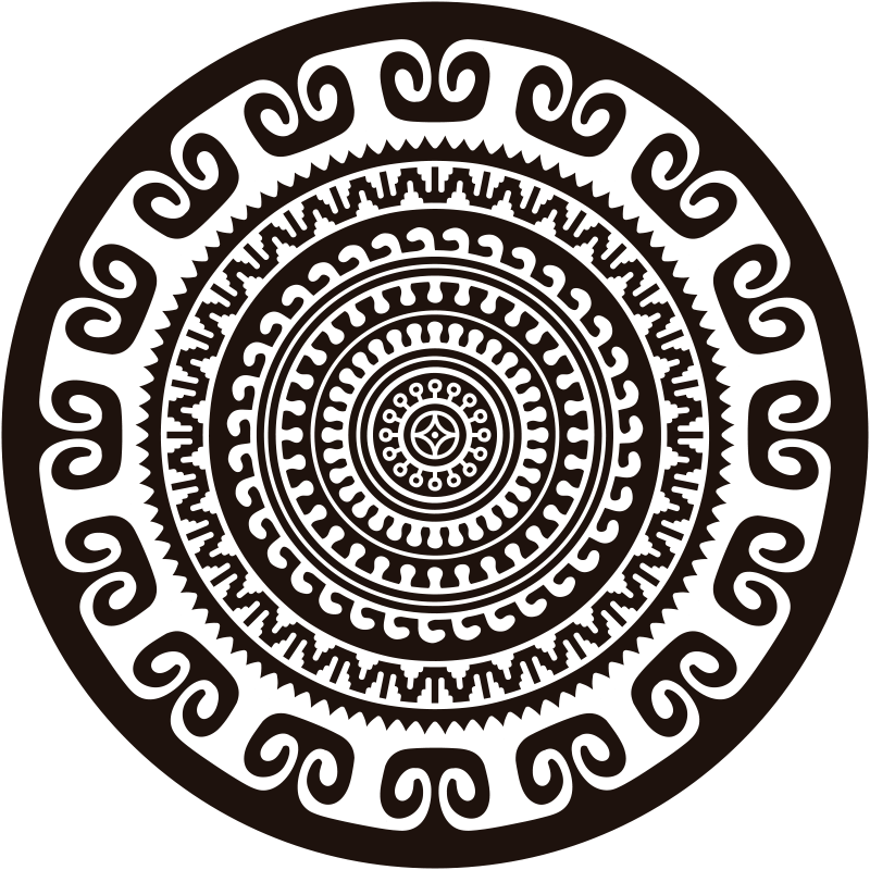 Black and white mandala bedroom vinyl rug - TenStickers
