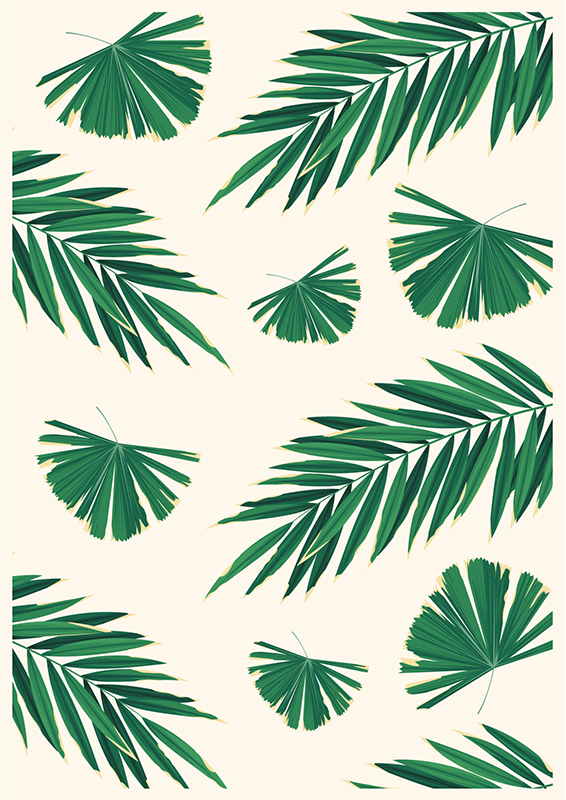 LUSH GREEN LEAVES nature vinyl rug - TenStickers