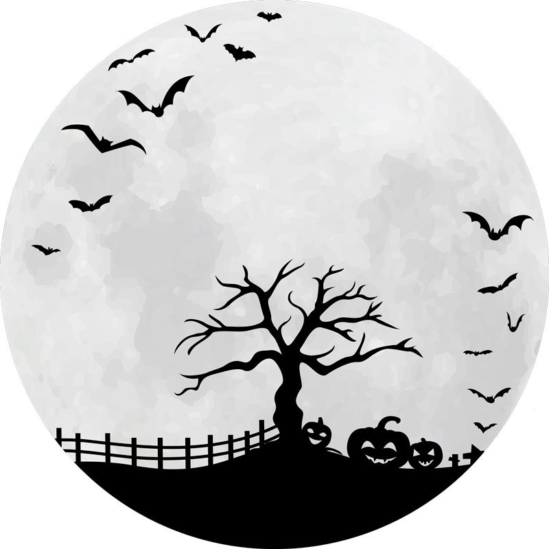 Spooky Halloween Scene halloween vinyl rug - TenStickers