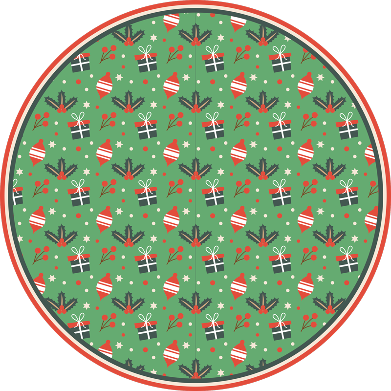 Festive Roundel christmas vinyl rug - TenStickers