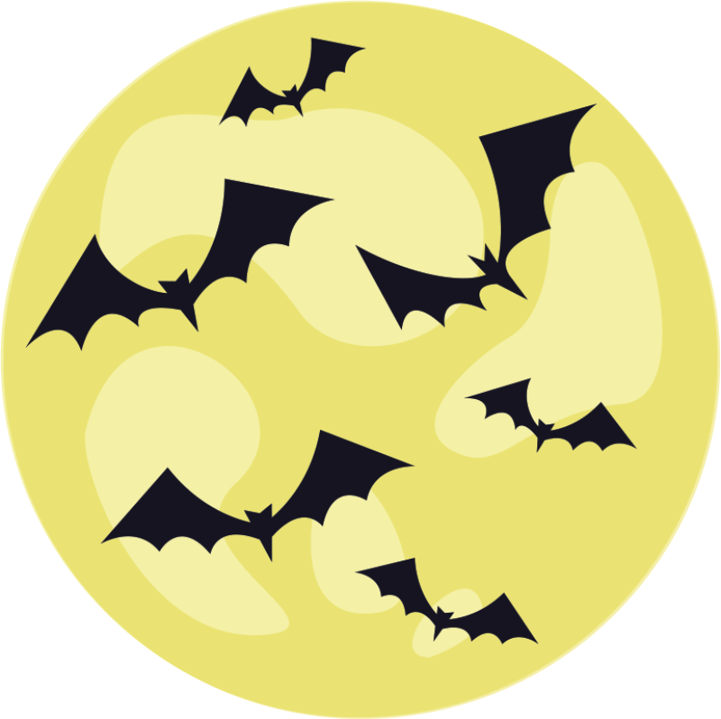 Halloween bat night pattern vinyl rug - TenStickers