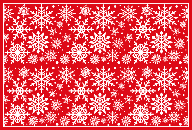 Celebratory Snowflake Motif christmas vinyl rug - TenStickers