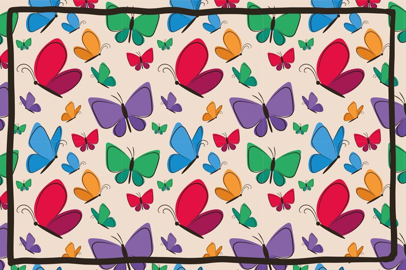 butterflies flying for kids animal rug - TenStickers