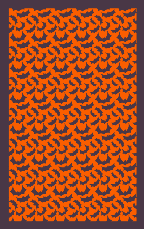 Bats with orange Halloween vinyl rugs - TenStickers