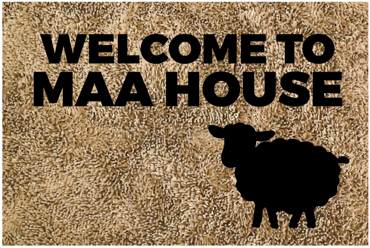 WELCOME MAA HOUSE custom vinyl rug - TenStickers