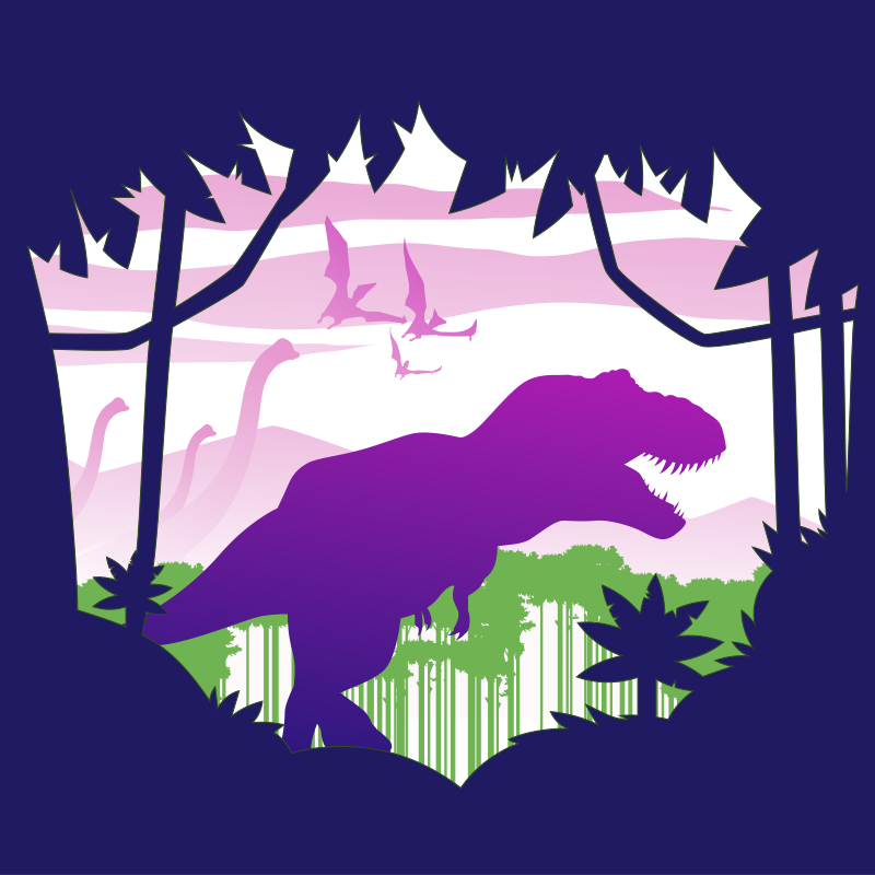 Purple dinosaur kids vinyl rug - TenStickers