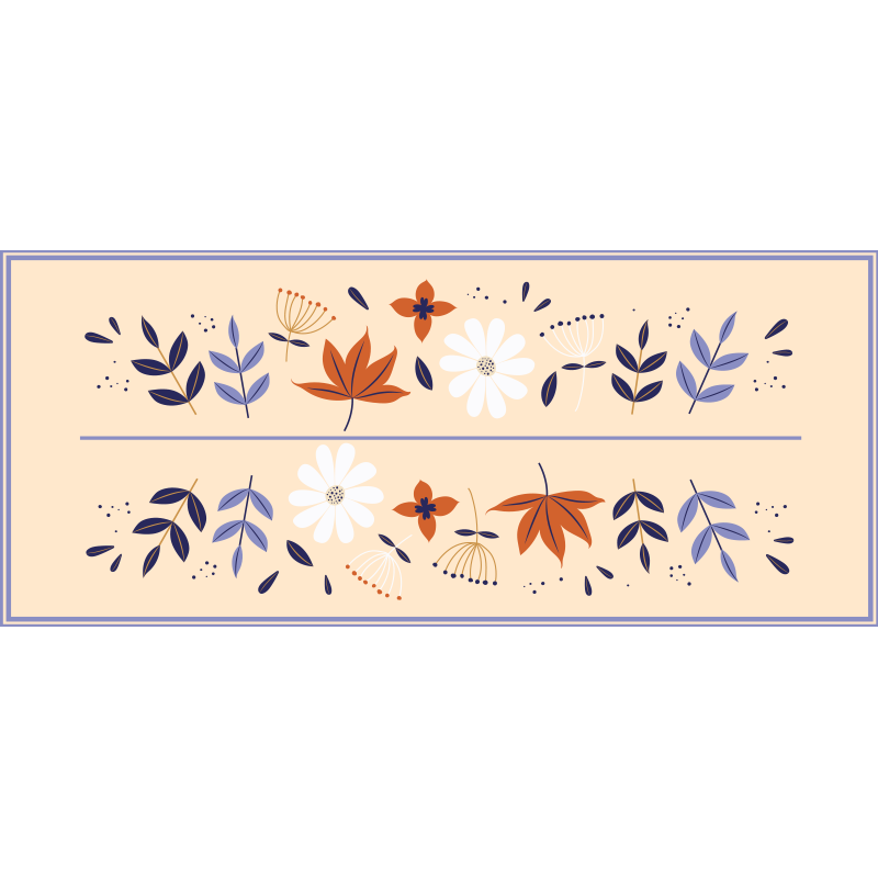 Botanical Motif Ensemble flower vinyl rug - TenStickers