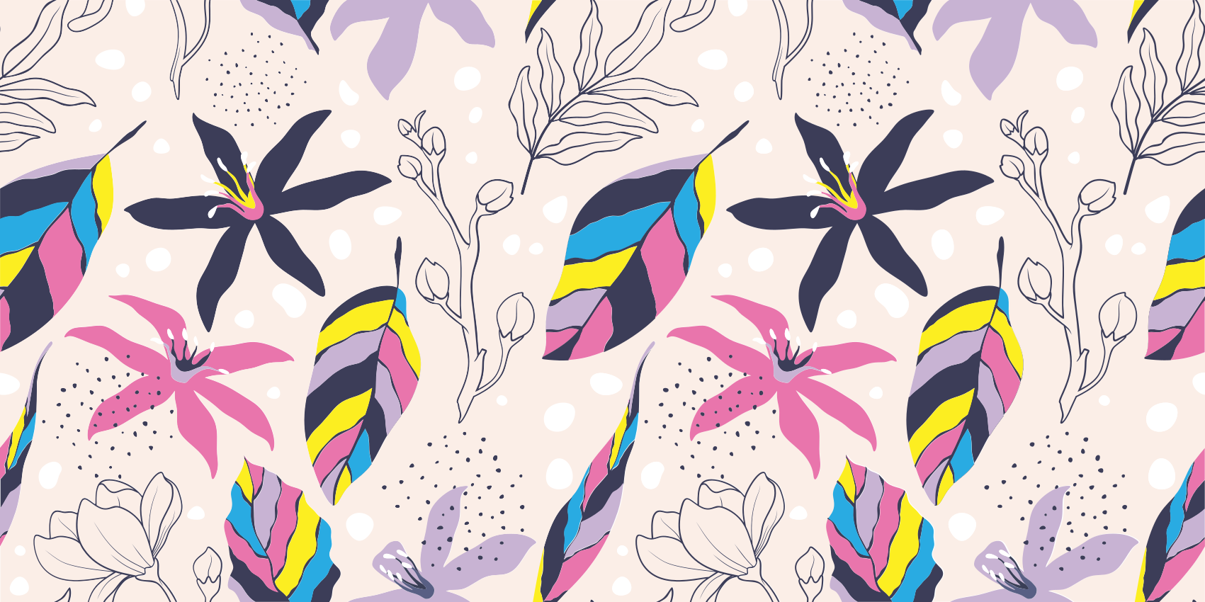 Floral Fantasy flower vinyl rug - TenStickers