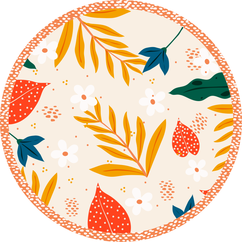 Autumnal Botanical Pattern flower vinyl rug - TenStickers