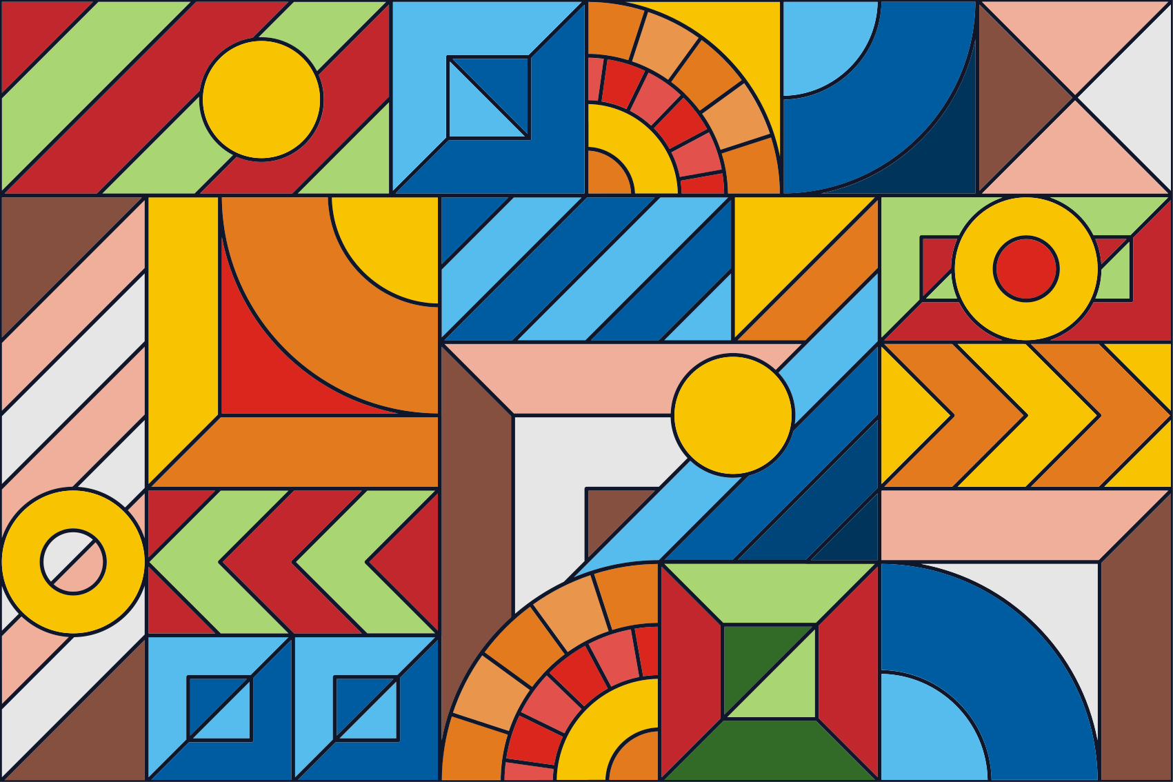 Colorful Mosaic mosaic floor tiles - TenStickers