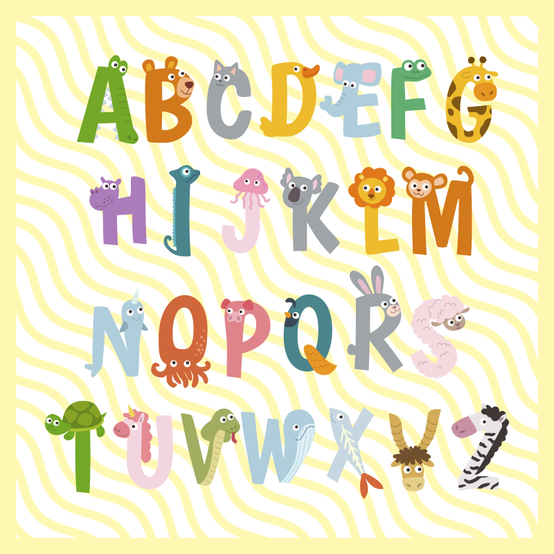 Animal Alphabet vinyl rug - TenStickers