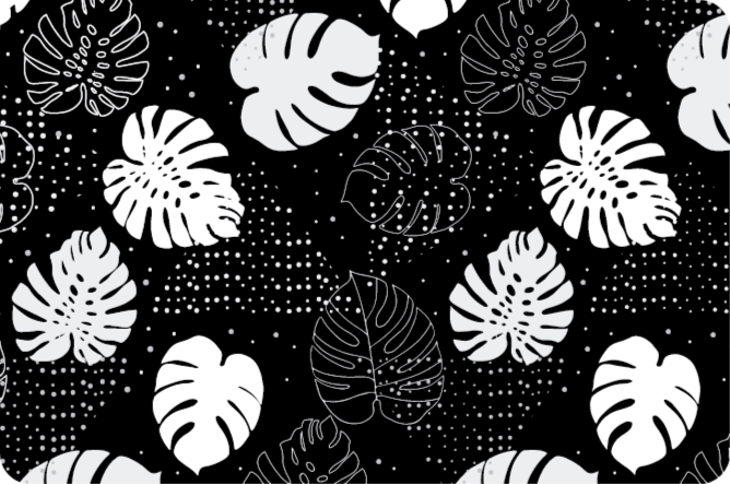 Monochrome Botanical floral rug - TenStickers