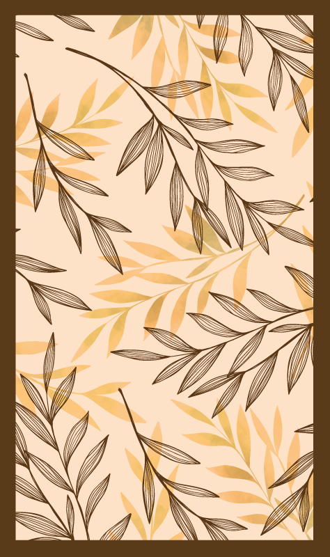 Autumn Foliage Motif flower vinyl rug - TenStickers