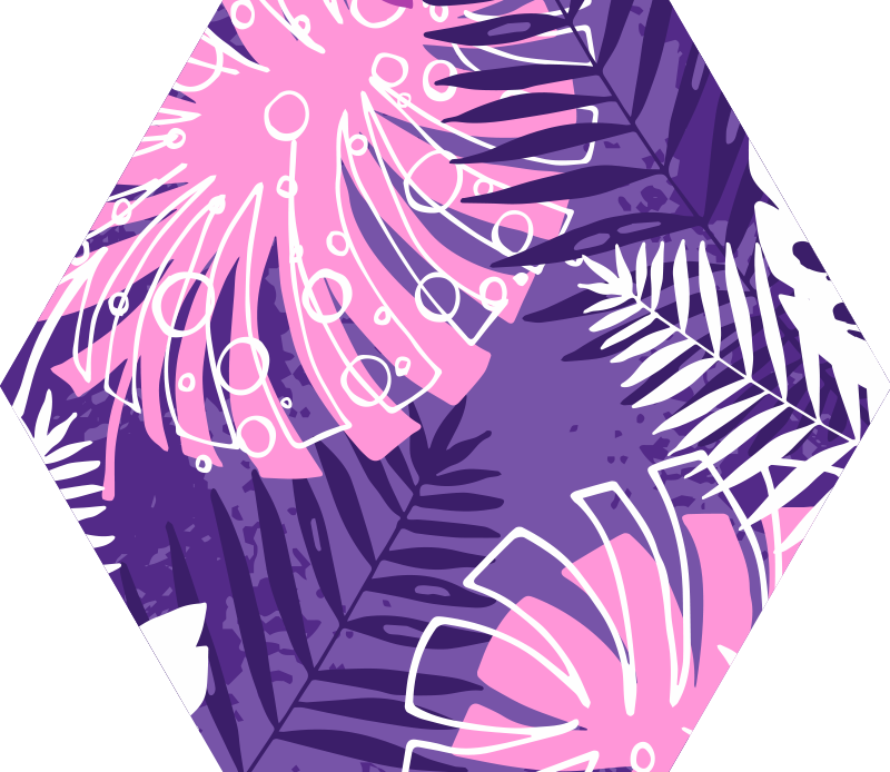 Botanical Statement flower vinyl rug - TenStickers