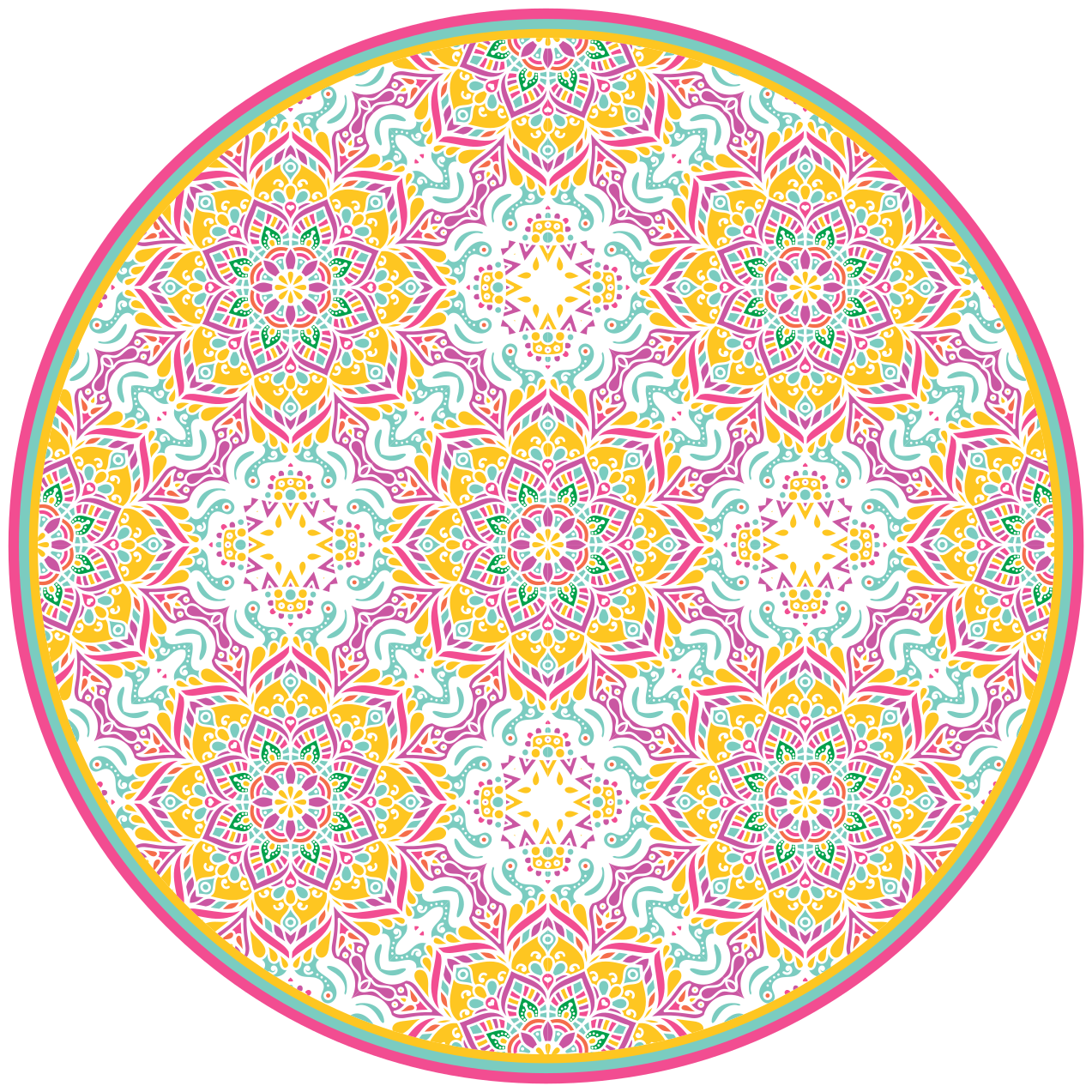 Circular Mandala mandala vinyl rug - TenStickers