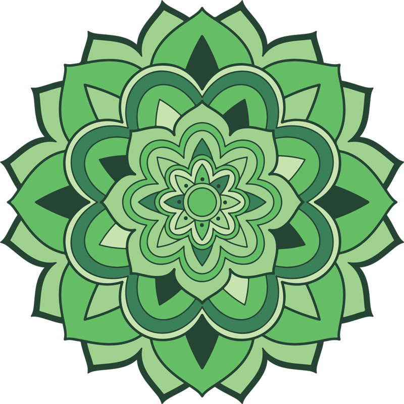 Green Mandala Emblem mandala vinyl rug - TenStickers
