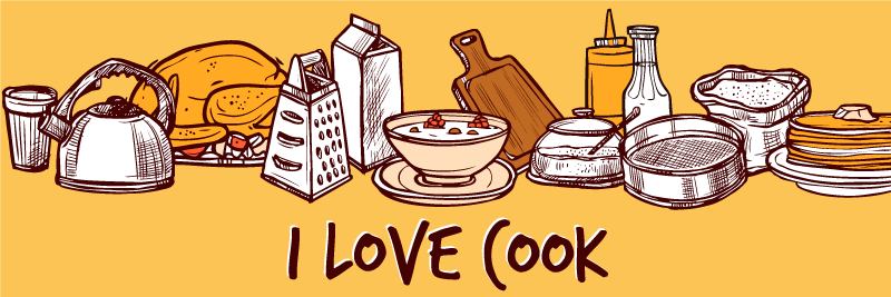 Kitchen text with utensils custom rug - TenStickers