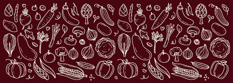 Vegetable Illustration kitchen vinyl rug - TenStickers