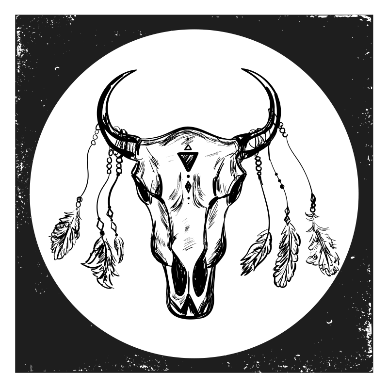 Bohemian Skull animal vinyl rug - TenStickers