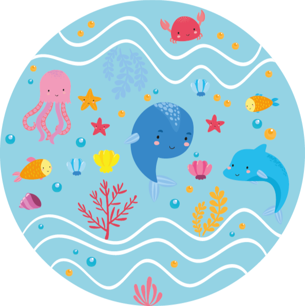 Fun sea animals animal rug - TenStickers
