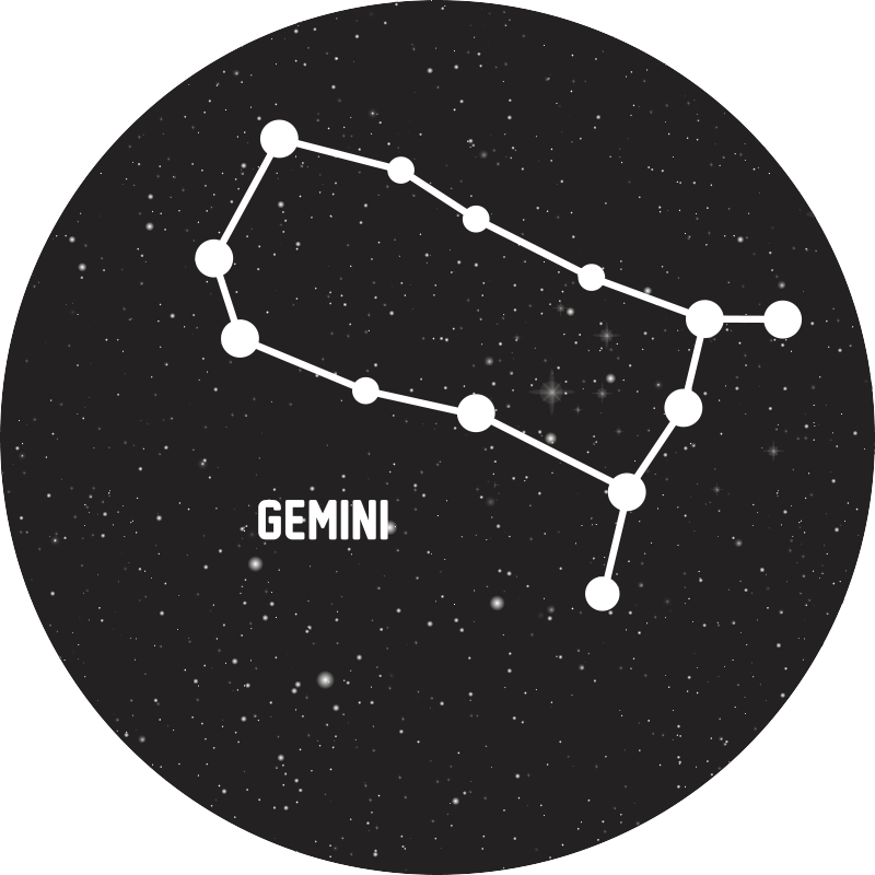 Gemini Constellation star vinyl rug - TenStickers