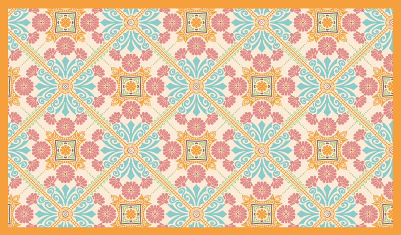 Pink Moroccan style ethnic rug - TenStickers