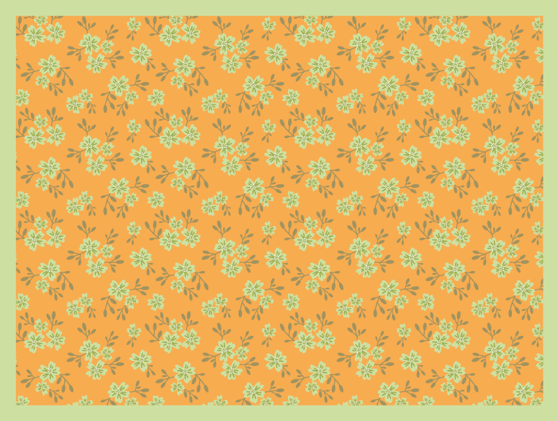 Floral Motif Surface flower vinyl rug - TenStickers