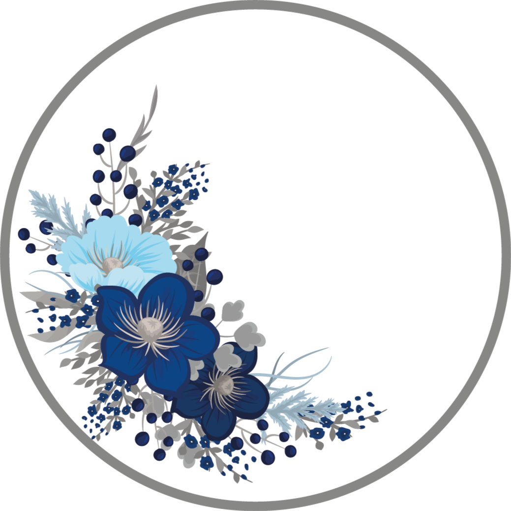 Blue flower wreath floral rug - TenStickers