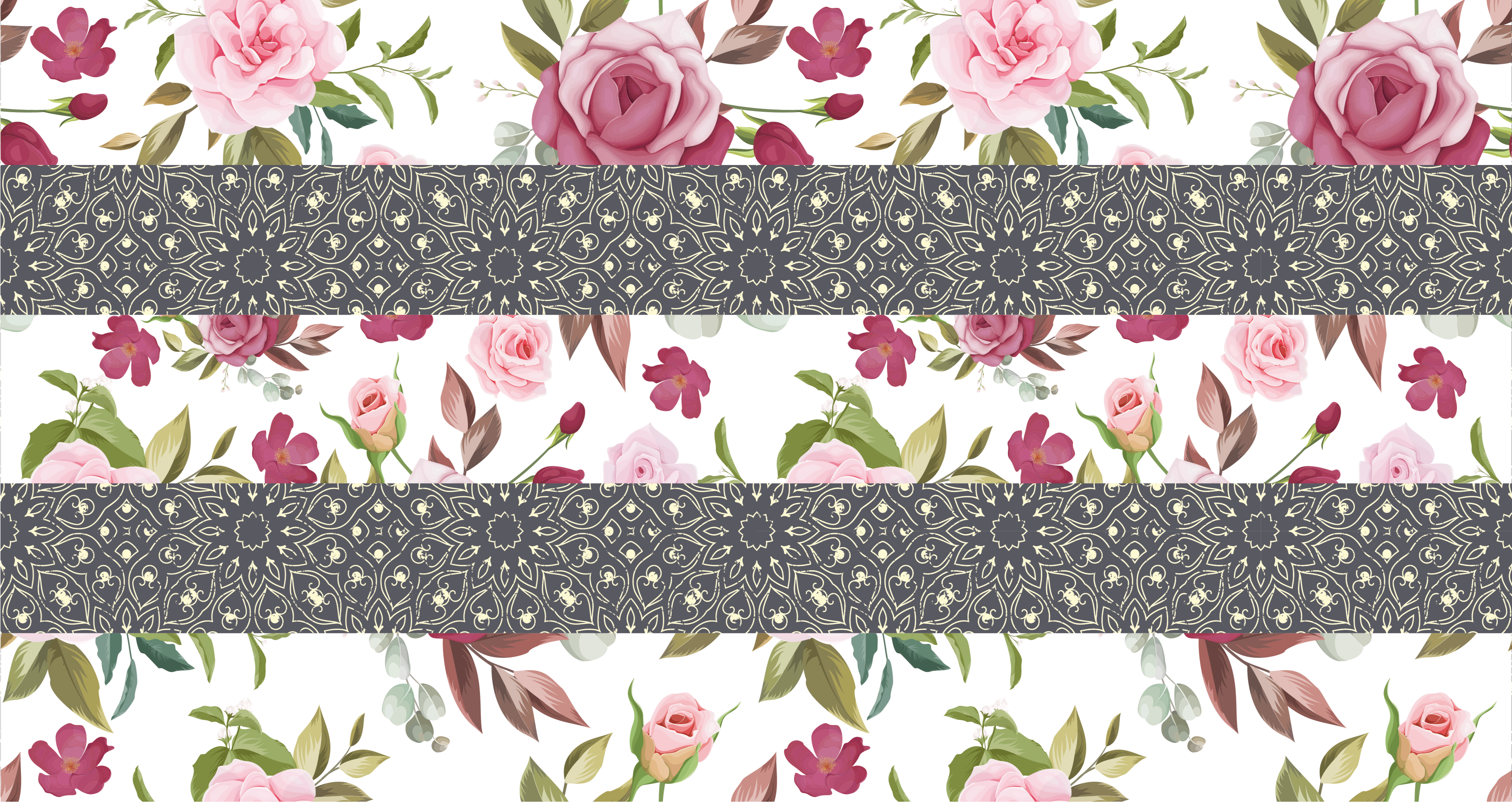 Floral Runner flower vinyl rug - TenStickers