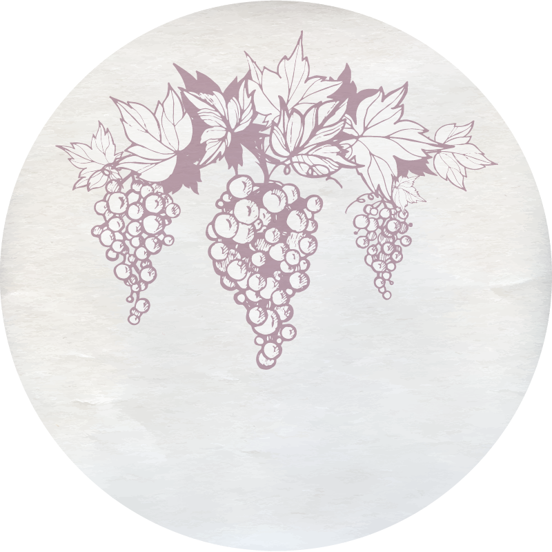 Grapes Botanical Emblem flower vinyl rug - TenStickers