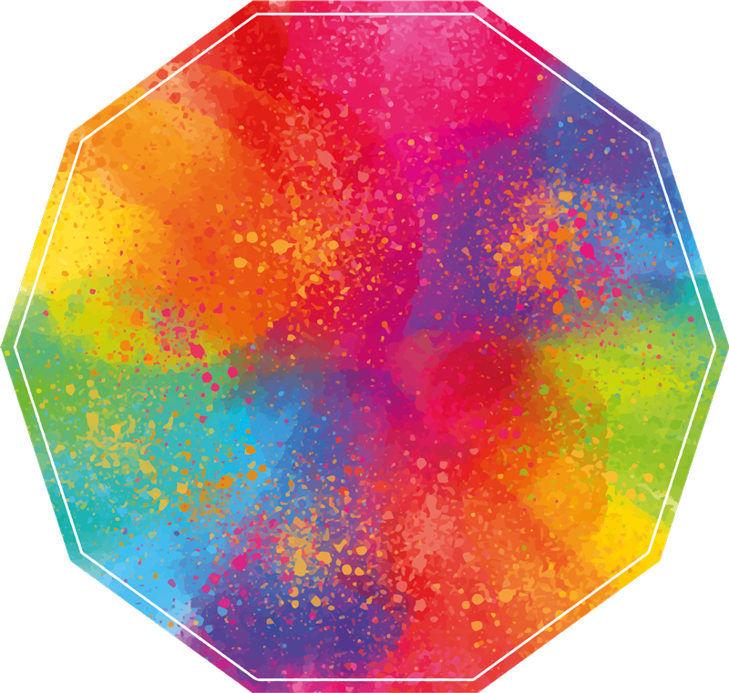 Colorful Splattered Hexagon marble vinyl rug - TenStickers