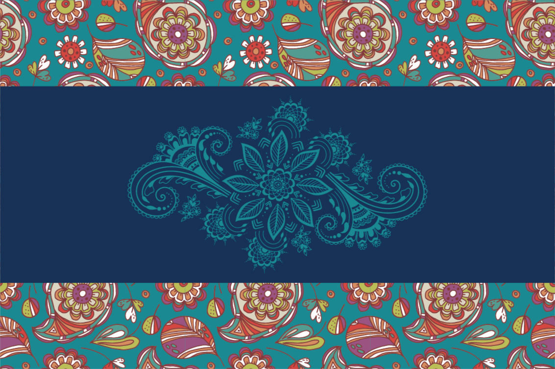 Blue Paisley floral vinyl rug - TenStickers