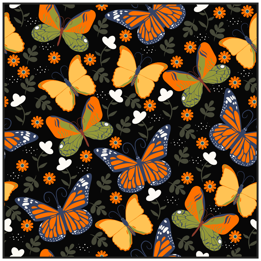 Butterfly Motif animal vinyl rug - TenStickers