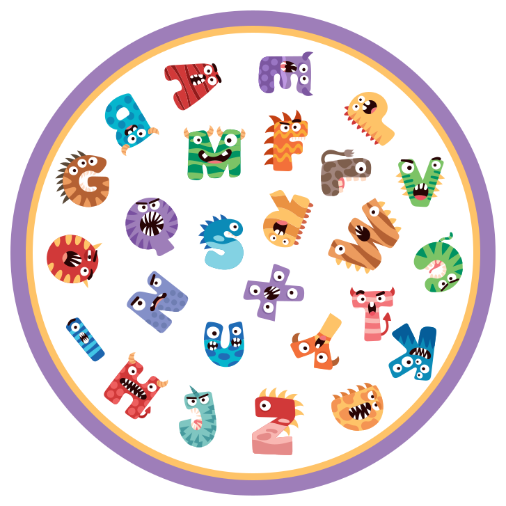 Alphabet circle letter jumble vinyl  rug - TenStickers