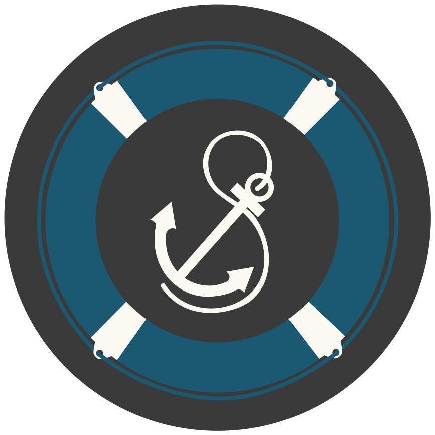 Nautical Anchor Motif mosaic vinyl rug - TenStickers