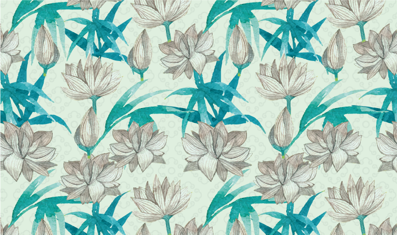 Floral Pastel Tones flower vinyl rug - TenStickers