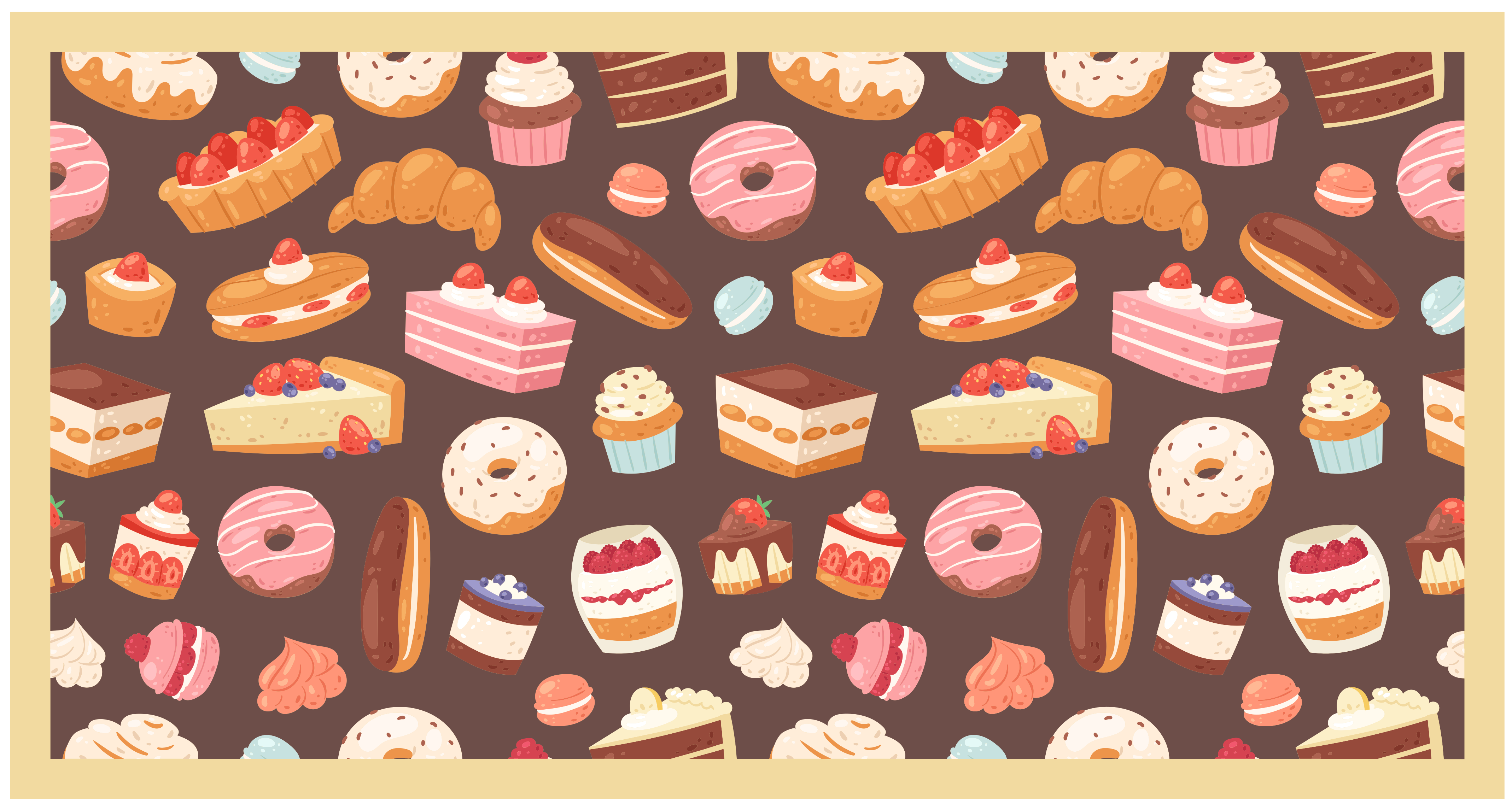 Sweet Treats Pattern vinyl rug - TenStickers