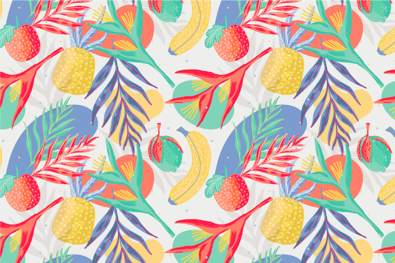 Fruits pattern kitchen floor tiles carpet - TenStickers