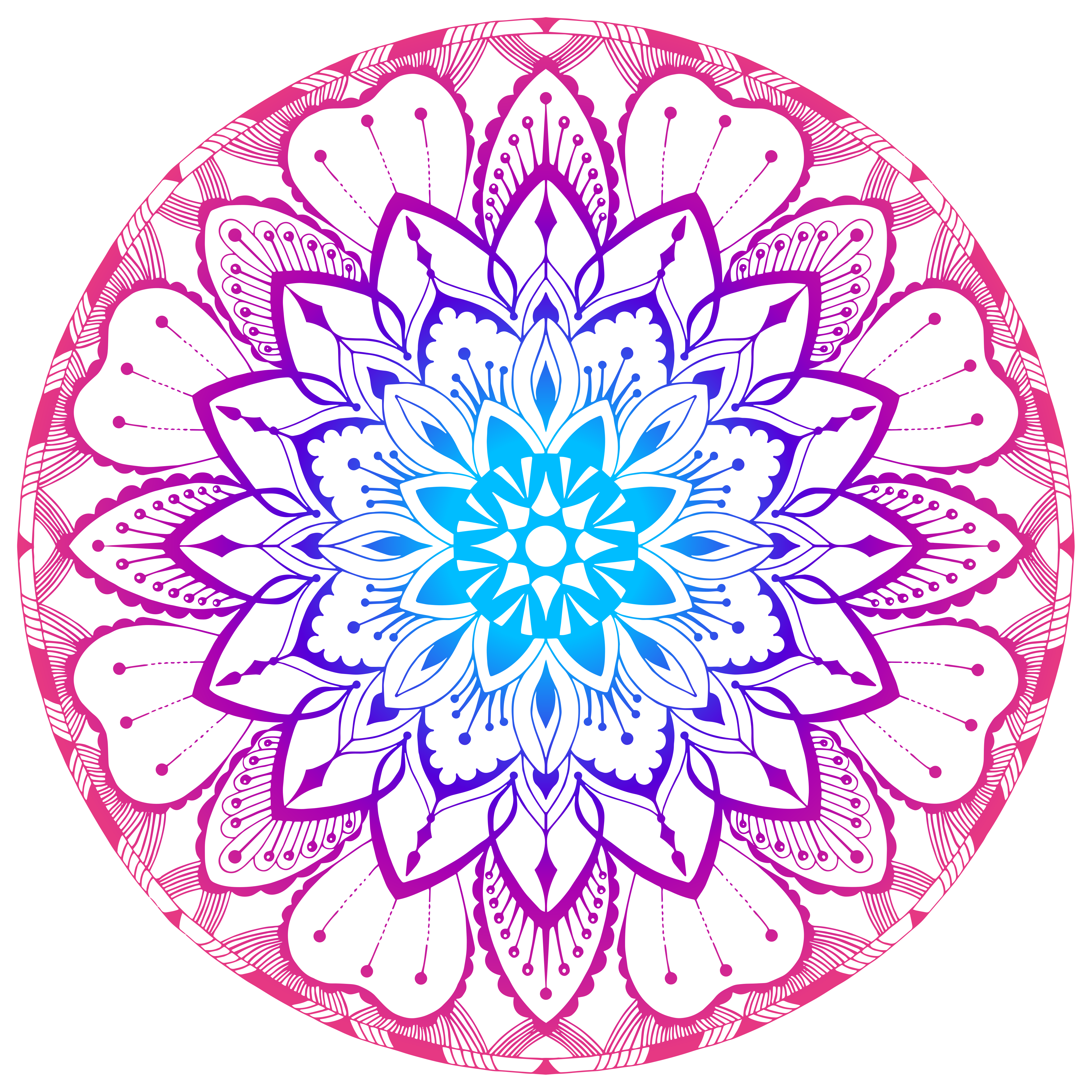 Circular blue and purple mandala rug - TenStickers