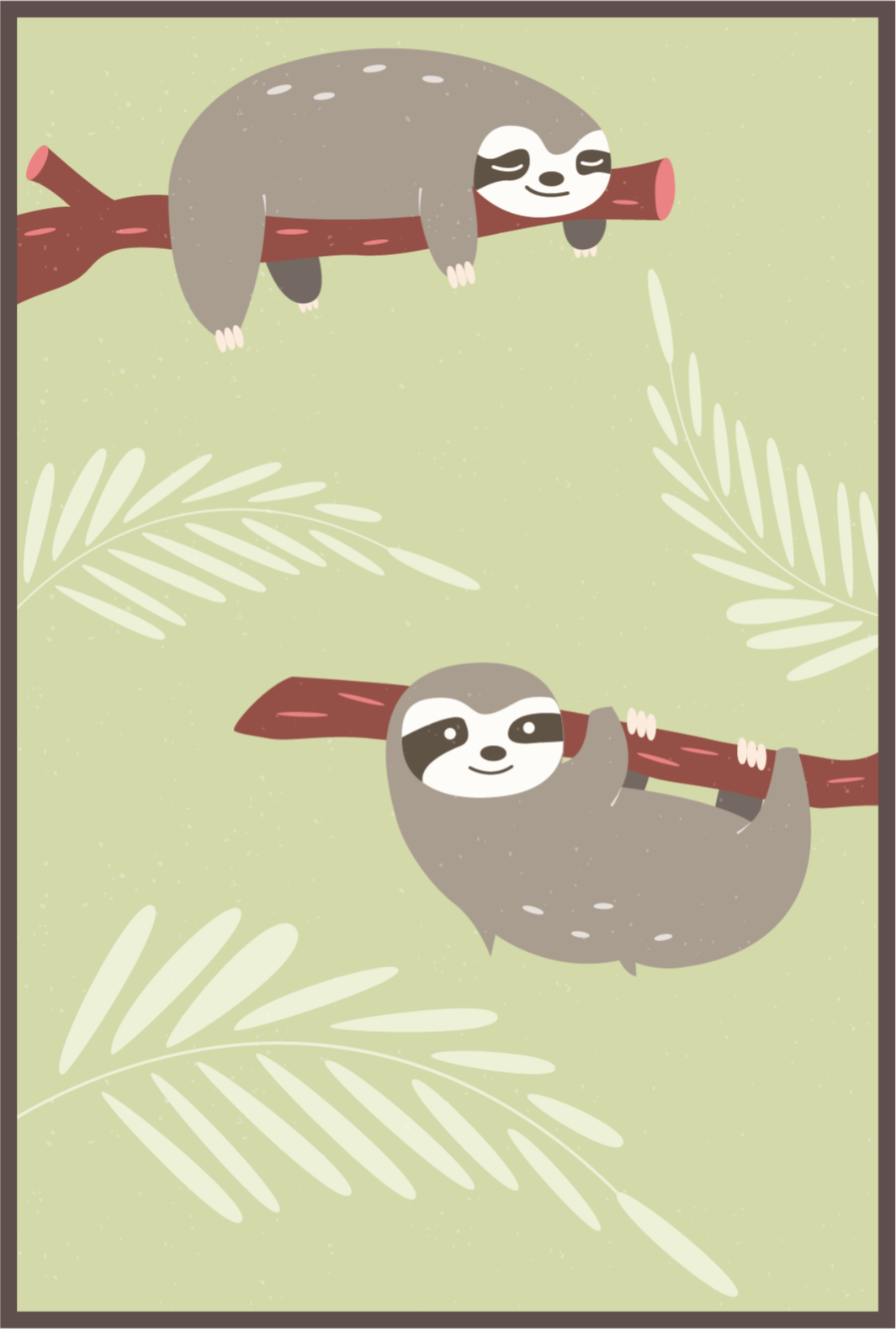 Sloth Nursery Decor nursery vinyl rug - TenStickers
