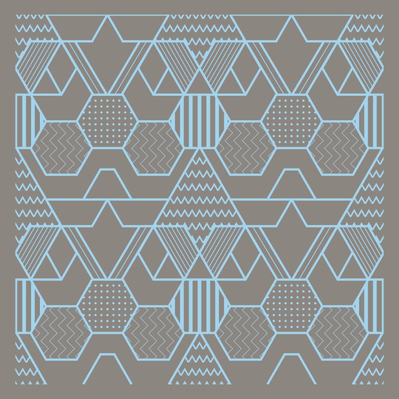 Blue hexagons and diamonds mosaic floor tiles - TenStickers